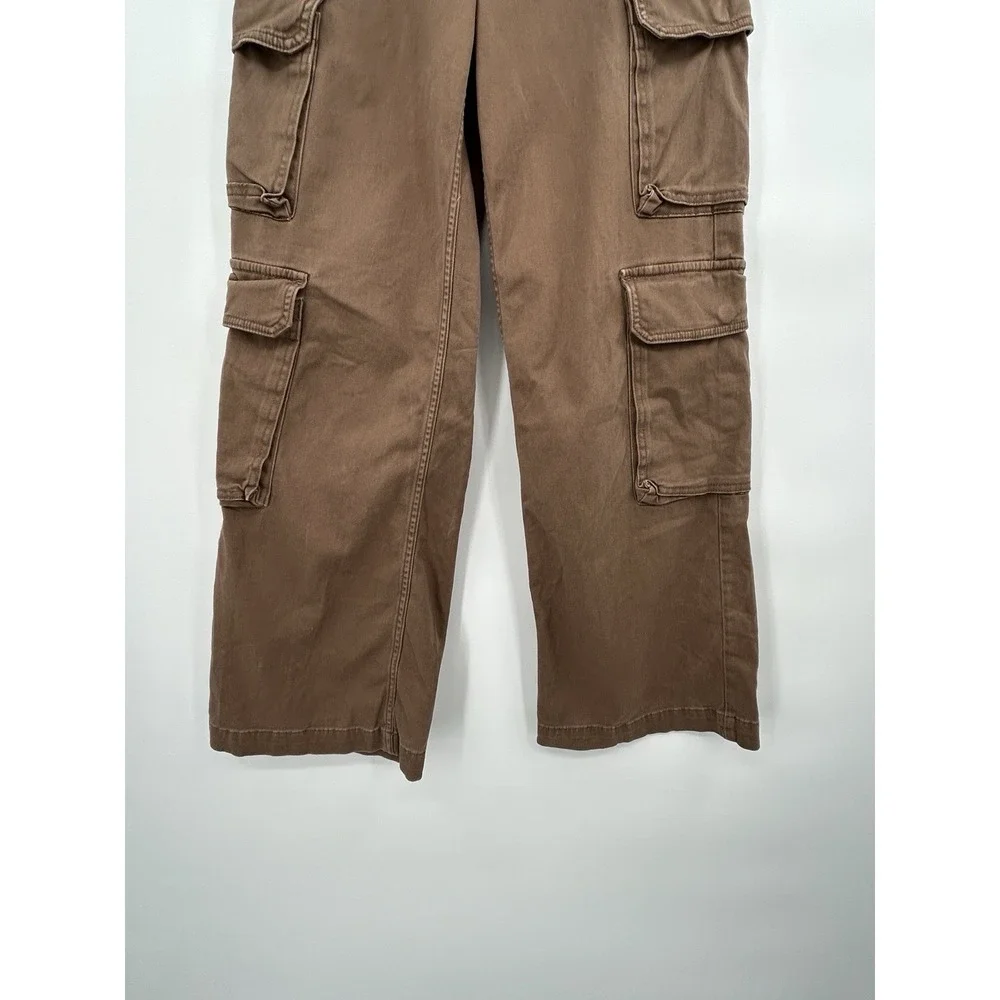 Arizona Jean Co Womens Y2K Wide Leg Cargo Pants Sz 1 Utility Multi Pocket Grunge